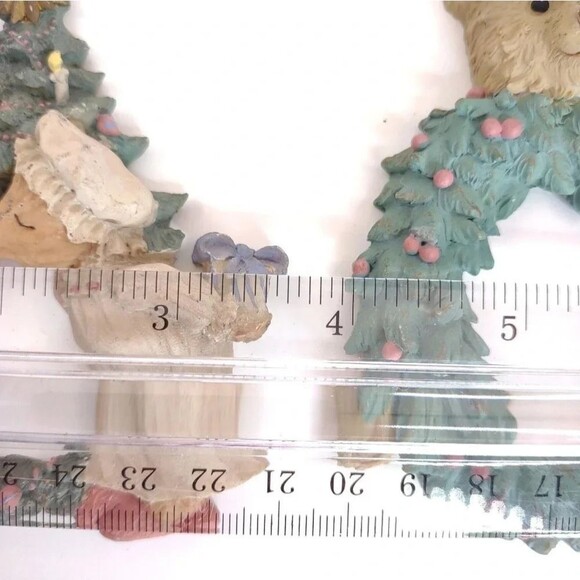 Christmas Ornaments Wreath and Bears Lot of 2 - Picture 7 of 16